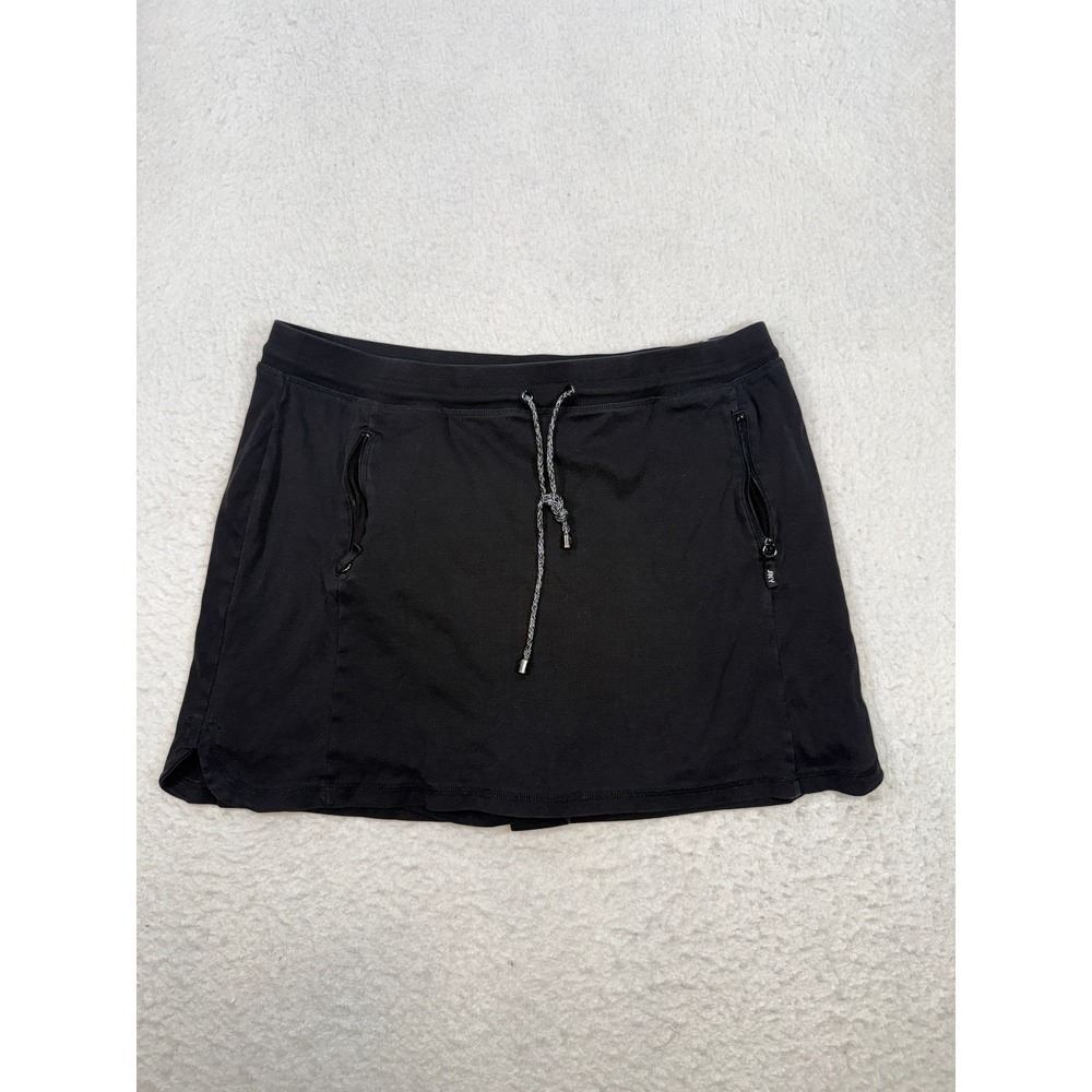 Jones New York Signature Womens Black Athletic Skort XL Drawstring Zip Pockets